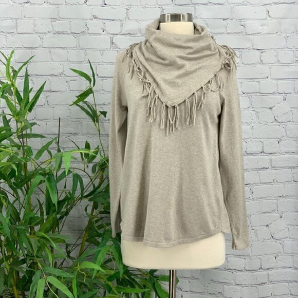 🎉Style & Co Petite Tan Long Sleeve Cowl Neck Top - Picture 7 of 7